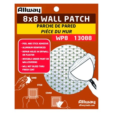 Allway 8 in. L X 8 in. W Fiberglass White Self Adhesive Drywall Mesh Patch WP8